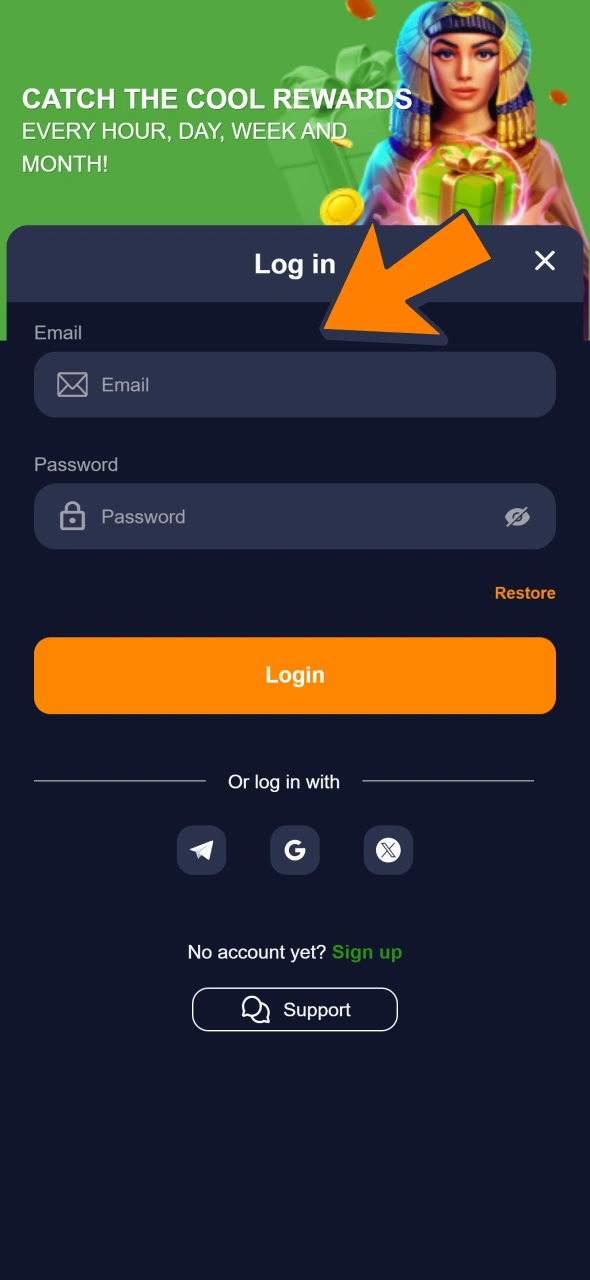 Insert your login and password at the login form at Bass Win.