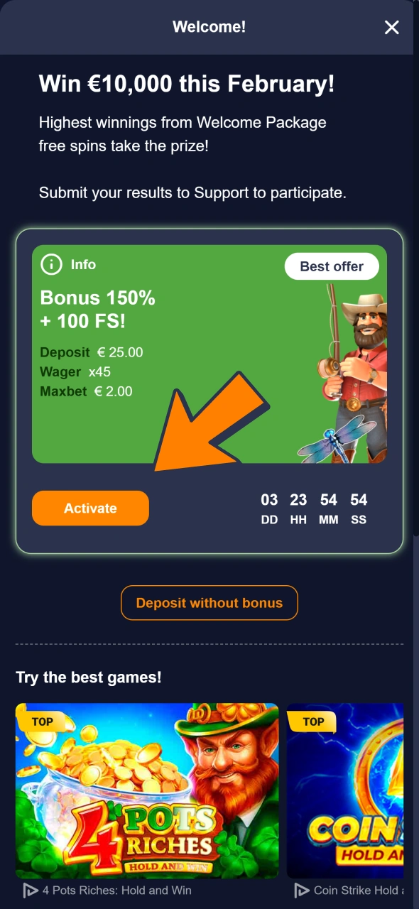 Claim casino bonuses to multiply your deposit funds for Bass Win gaming.