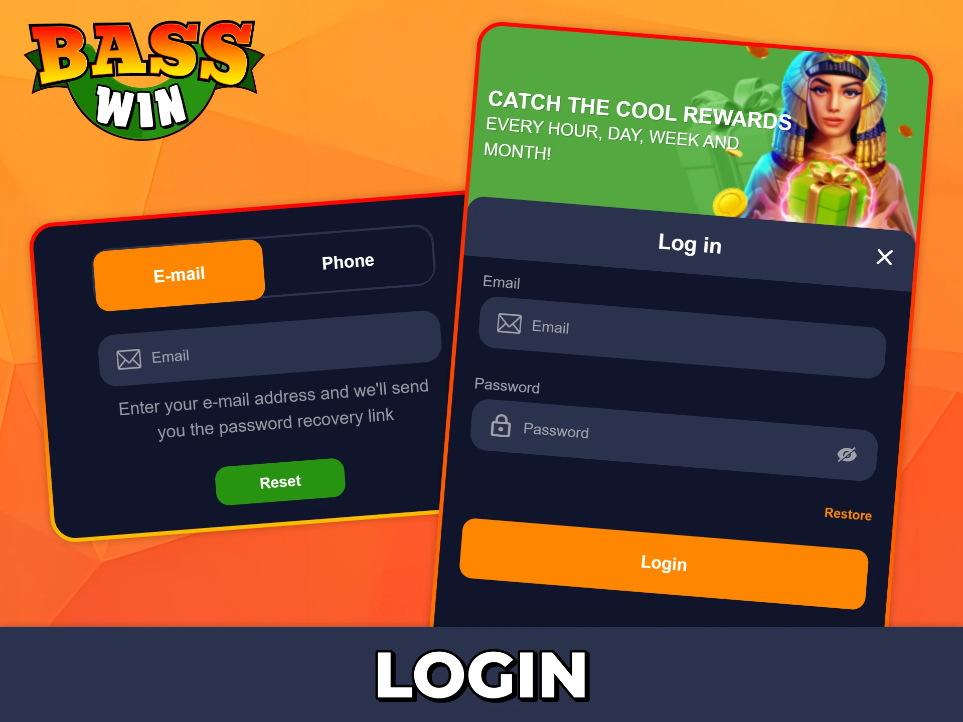 Login into your Bass WIn account with few taps.