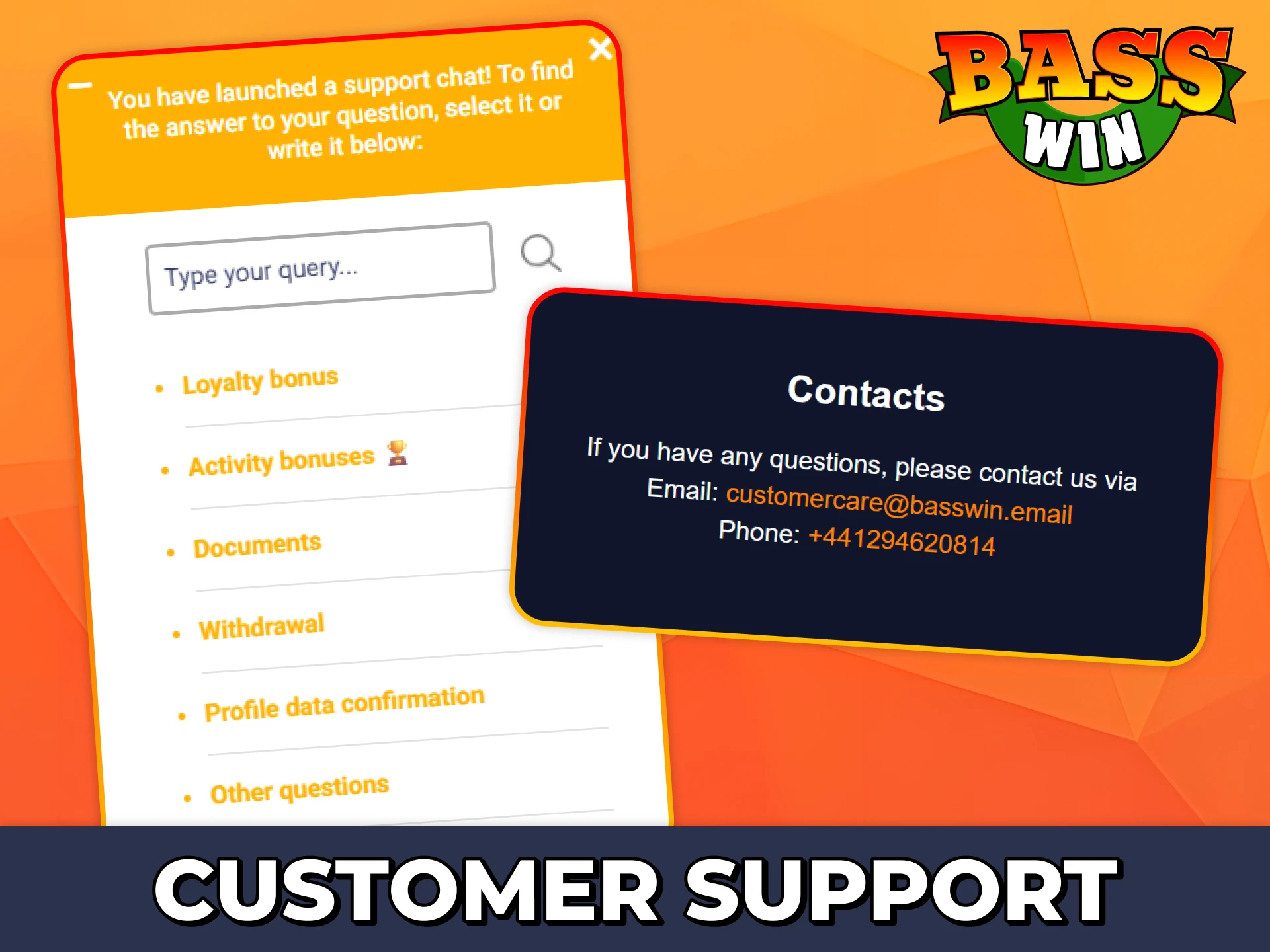 Contact Bass Win customer support if you face any deposit problems.