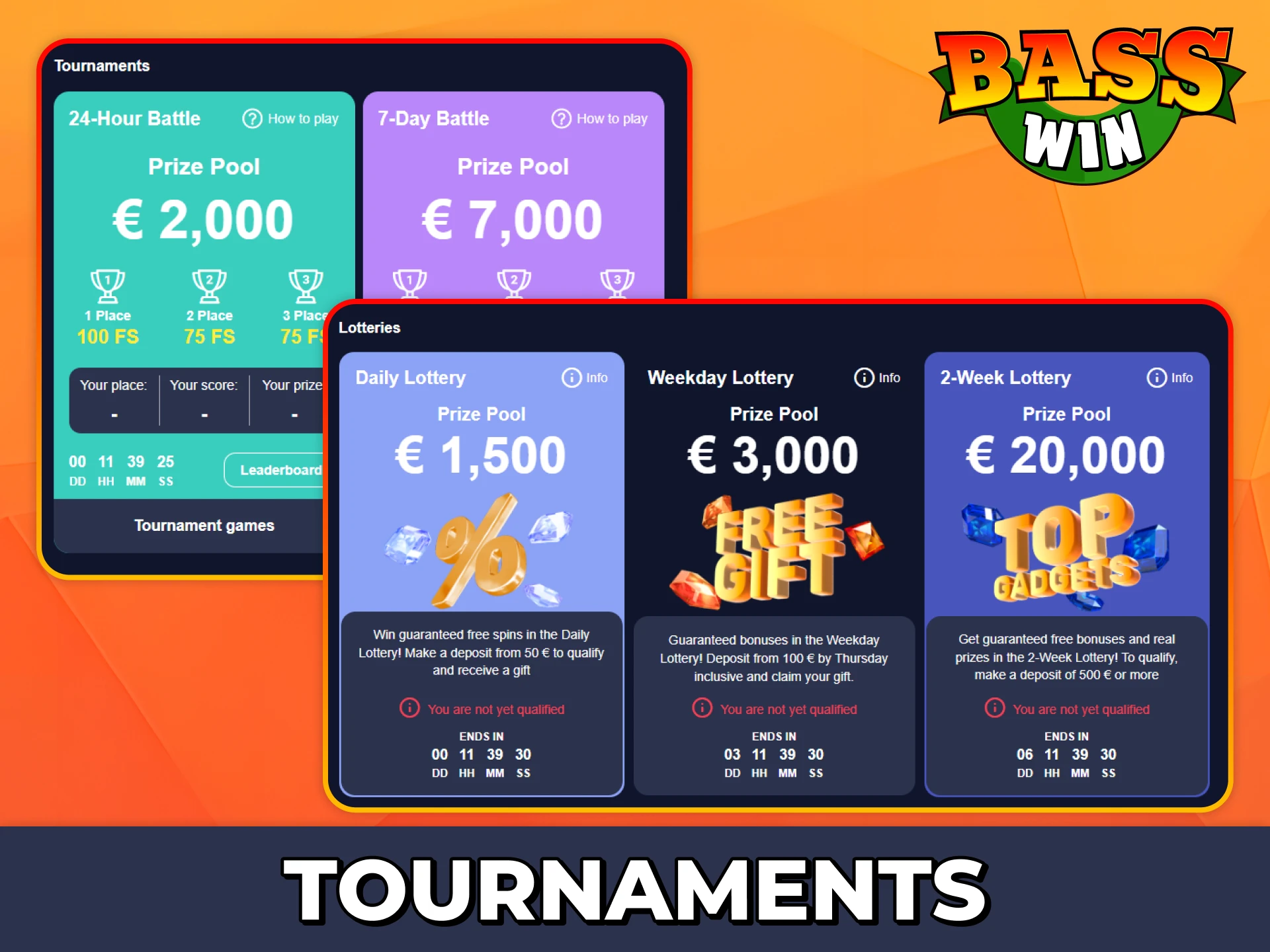 Join Bass Win tournaments and win big prizes.