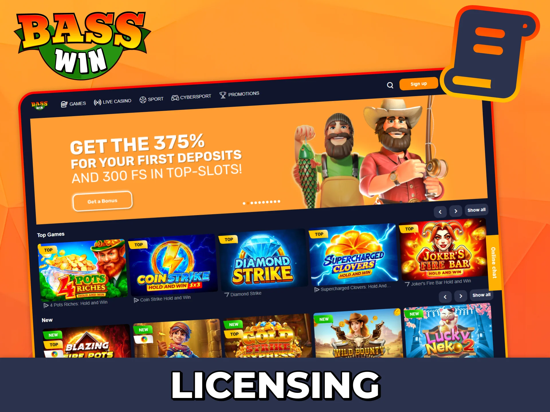 Play on trusted licensed Bass Win casino platform.