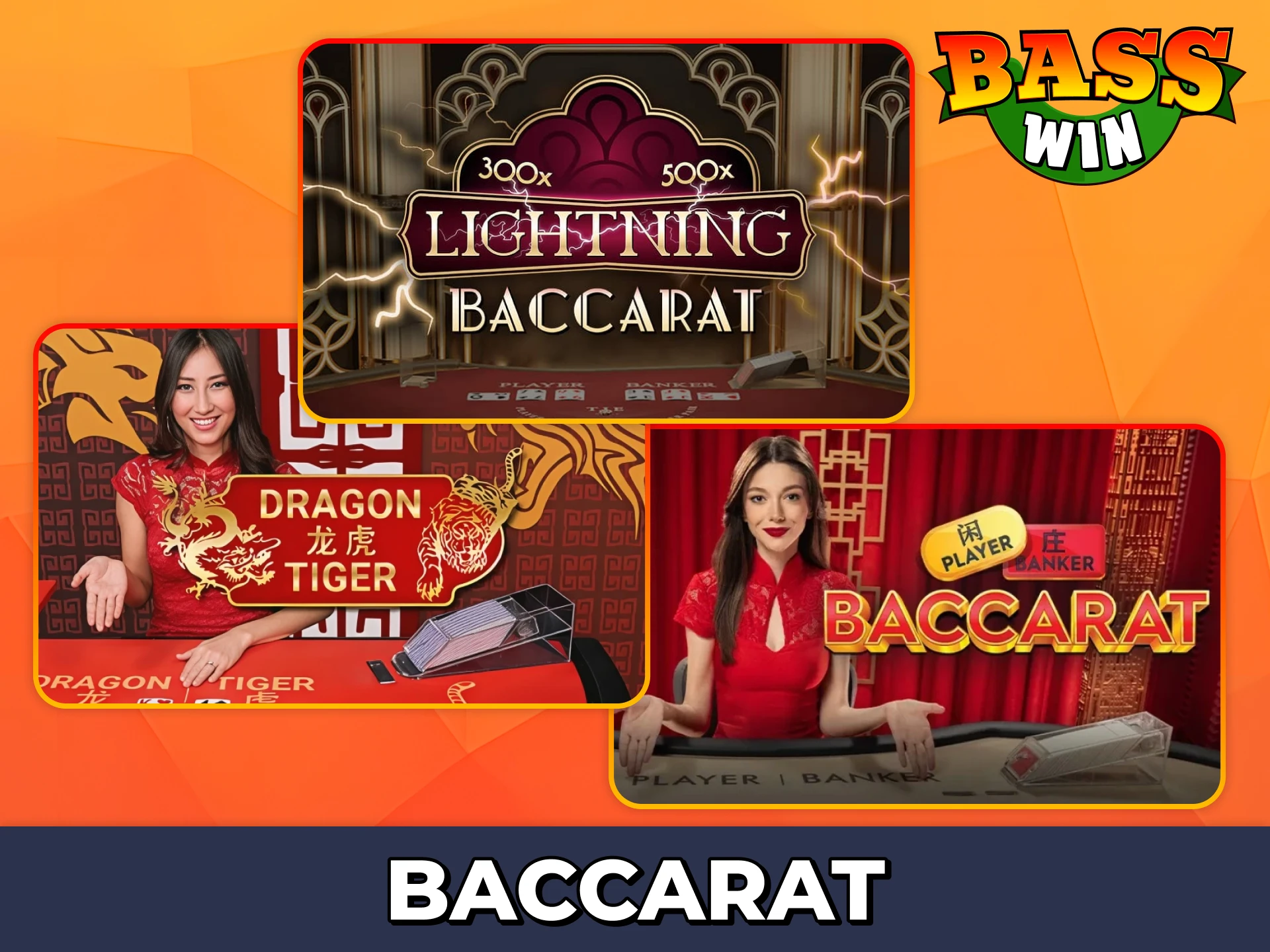 Try different Baccarat games at Bass Win live casino.