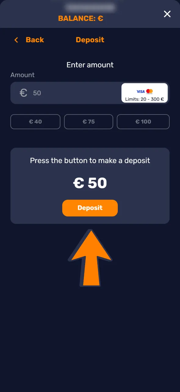 Fund your Bass Win balance using secure payment options.