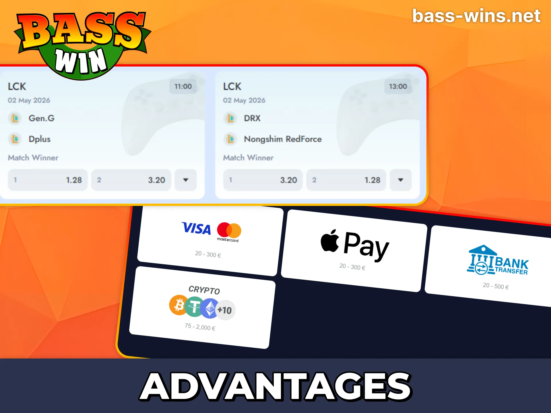 Get a high percentage deposit match for League of Legends betting at Bass Win.