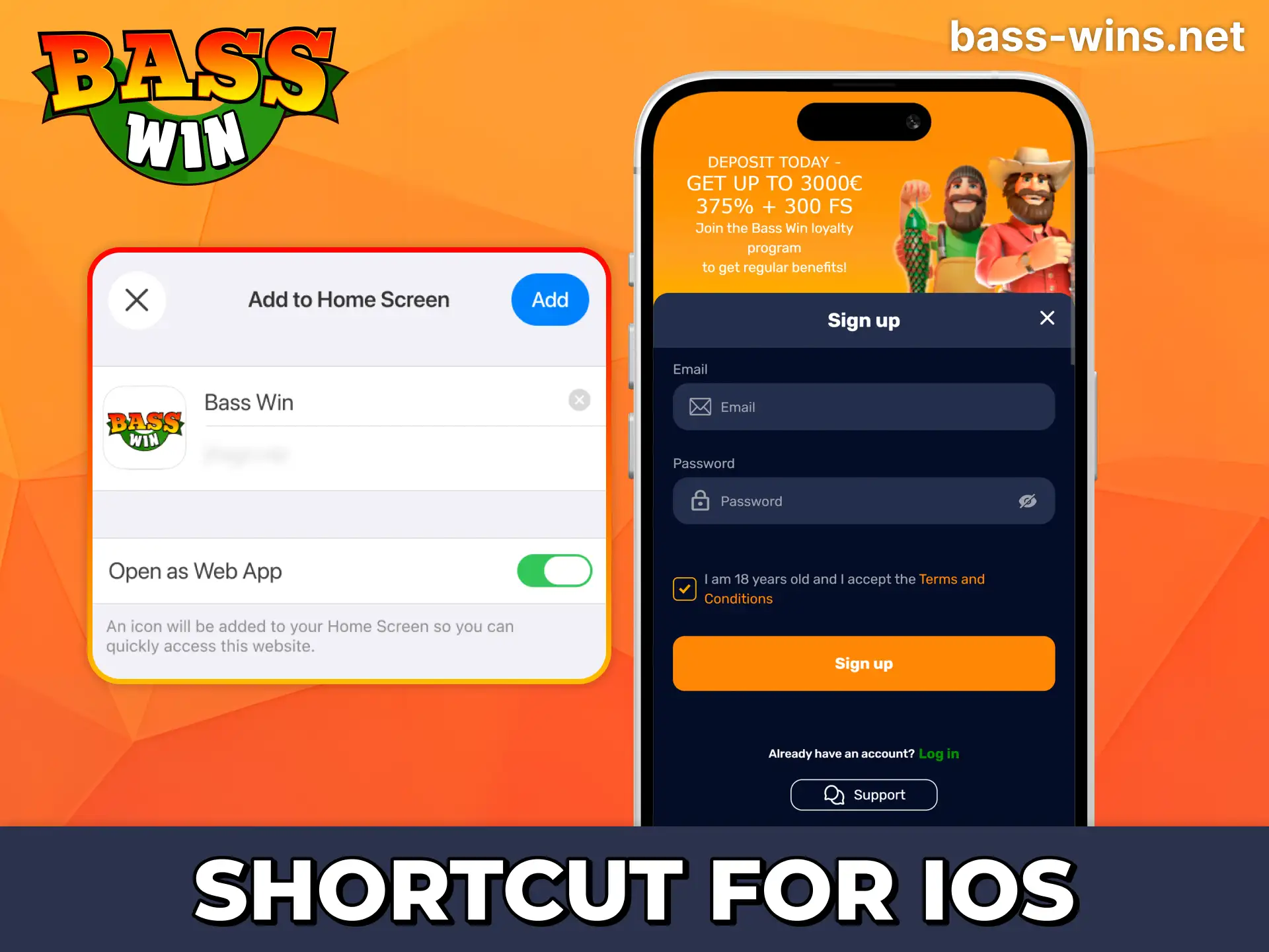Get Bass Win iOS app with PWA function.
